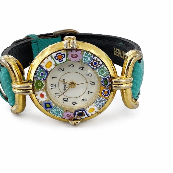 Vintage Murano Millefiori Glass Watch | Gold Tone  display picture 1